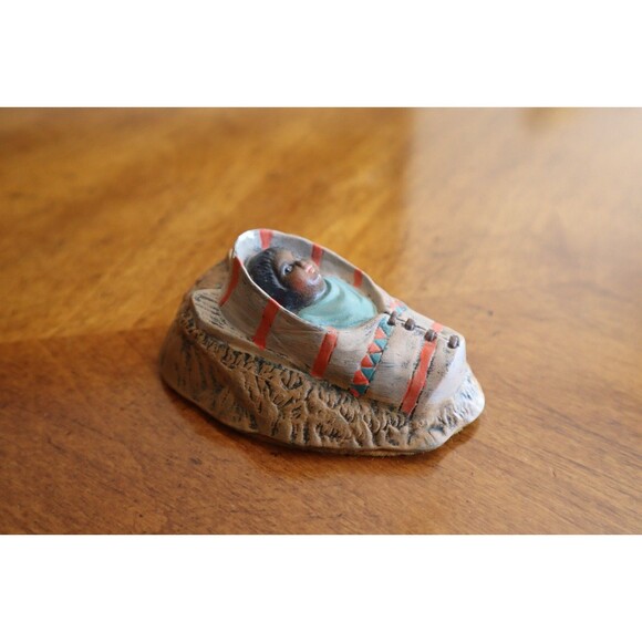 READ*  Vtg Provincial Mold Ceramic Native American Nativity 12 Pcs Hand Painted - Picture 12 of 16